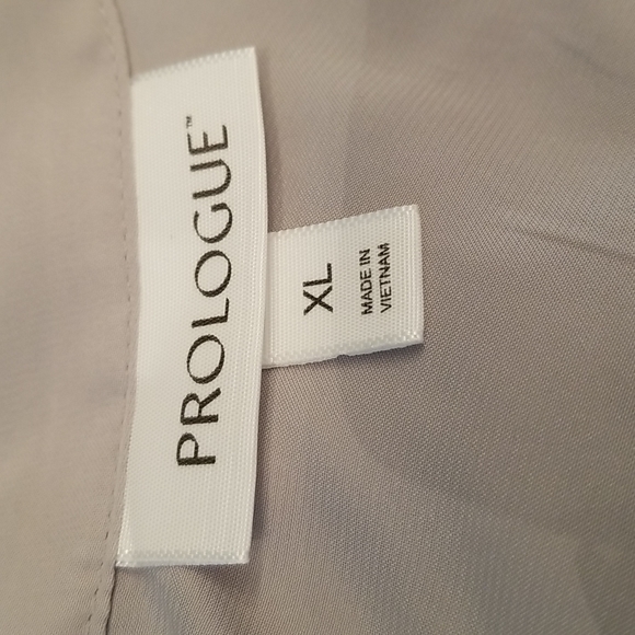 Prologue silver satin effect back tie high neck long sleeve blouse Sz XL NWOT - Picture 3 of 7